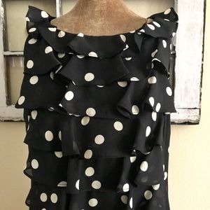 Adriana Papell ruffle polka dot dress